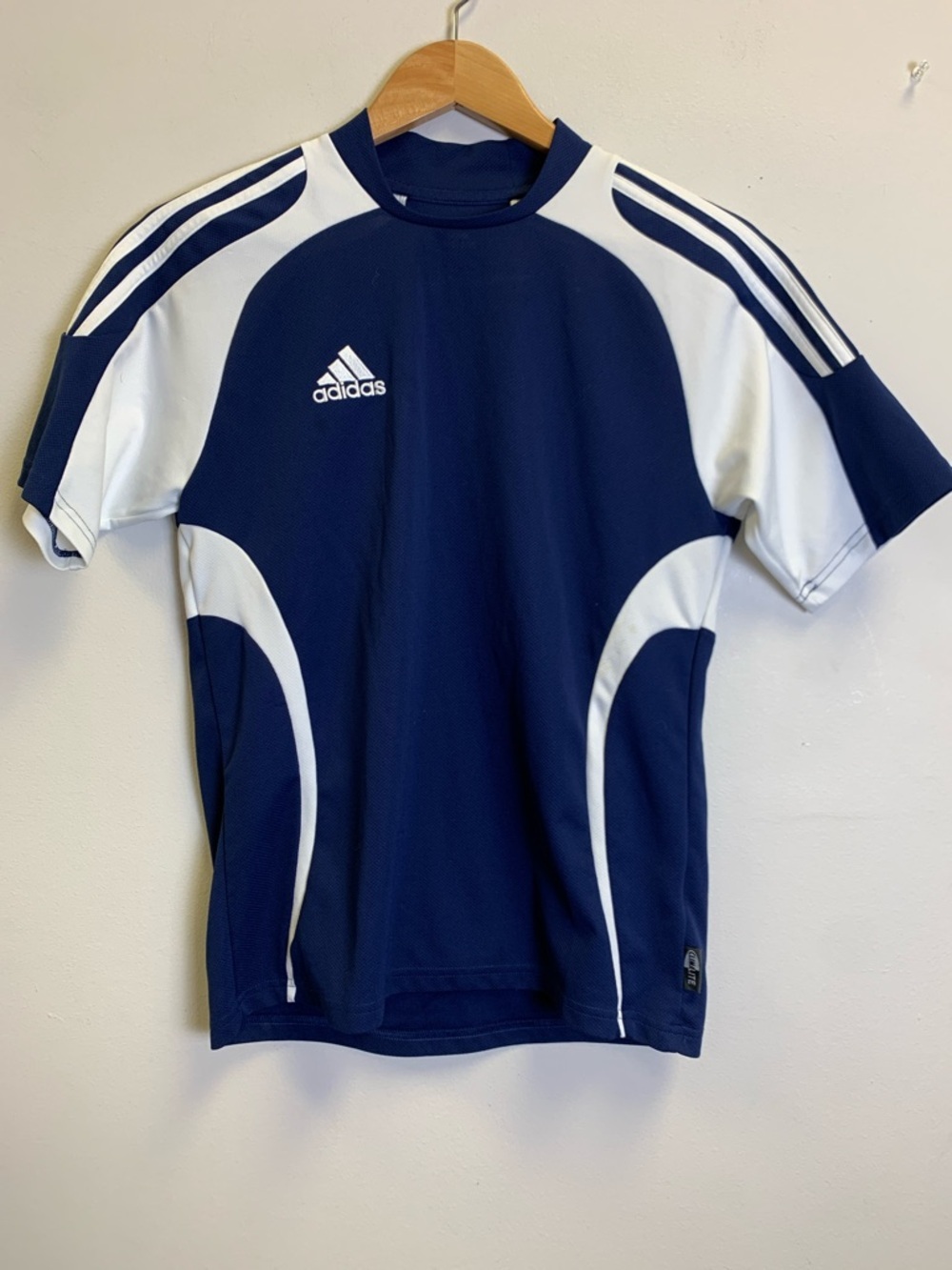 adidas Navy and White Performance Soccer Jersey